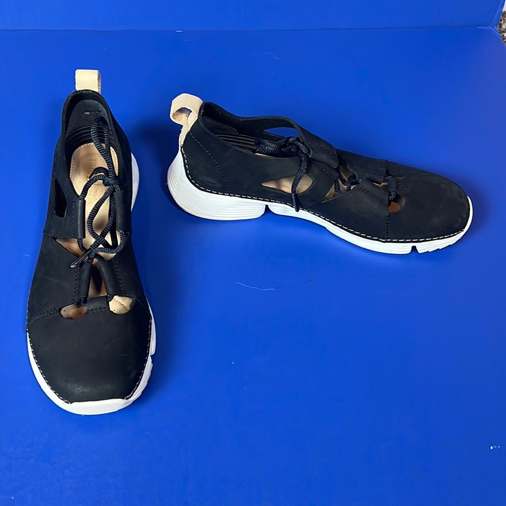 Clarks Trigenic Black Flexsole Sandals Shoes 8